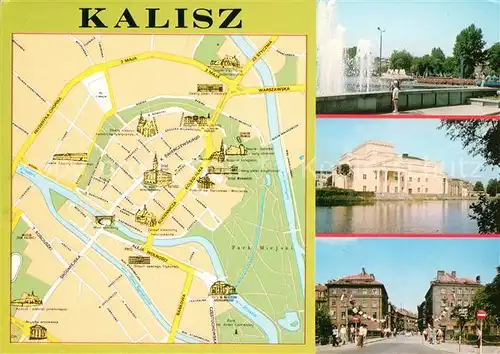 AK / Ansichtskarte Kalisz Stadtplan Platz Gebaeude Strassenpartie Kat. Kalisch Posen