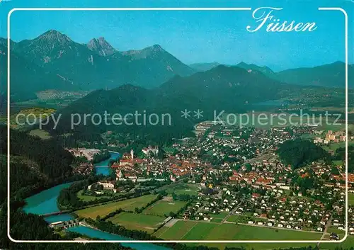 AK / Ansichtskarte Fuessen Allgaeu mit Rossberg Aggenstein und Breitenberg Fliegeraufnahme Kat. Fuessen