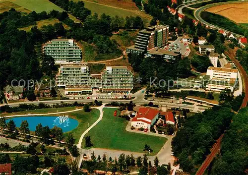 AK / Ansichtskarte Bad Gandersheim Blick auf Kurheim Roswitha Kurklinik Kurmittelhaus Kurhaus Fliegeraufnahme Kat. Bad Gandersheim