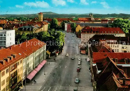 AK / Ansichtskarte Bayreuth Bahnhofstrasse mit Blick auf Schlossturm und Stadtkirche Kat. Bayreuth