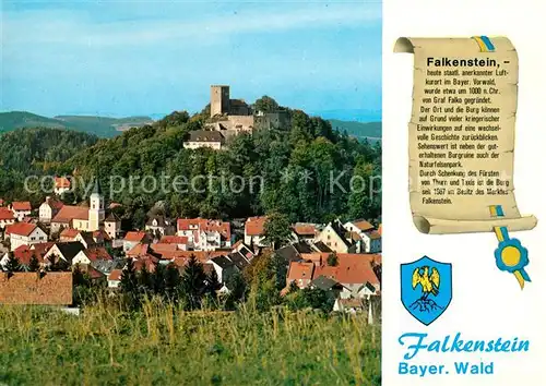 AK / Ansichtskarte Falkenstein Oberpfalz Ansicht mit Burg Luftkurort Bayerischer Wald Kat. Falkenstein