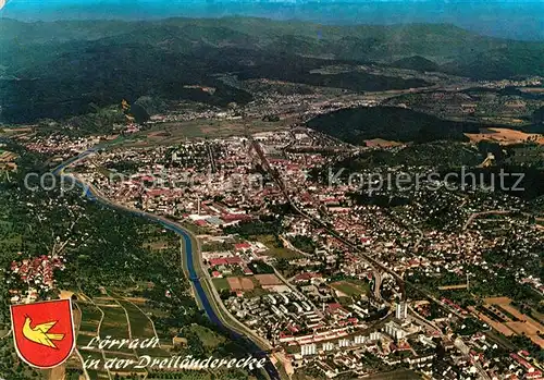 AK / Ansichtskarte Loerrach Dreilaenderecke Fliegeraufnahme Kat. Loerrach