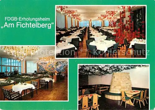 AK / Ansichtskarte Oberwiesenthal Erzgebirge FDGB Erholungsheim Am Fichtelberg Speisesaal Cafe Steigerzimmer Kat. Oberwiesenthal