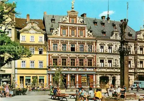 AK / Ansichtskarte Erfurt Fischmarkt mir Roland Haus zum Breiten Herd Gildehause Kat. Erfurt