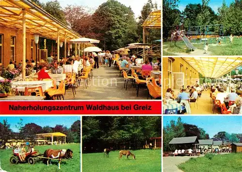 AK / Ansichtskarte Greiz Thueringen Naherholungszentrum Waldhaus Ponykutsche Wildpark Kinderspielplatz Kat. Greiz