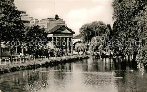 AK / Ansichtskarte Detmold Burggraben mit Landestheater Kat. Detmold