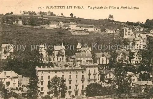 AK / Ansichtskarte Plombieres les Bains Vosges Vue generale des Villas et Hotel Metropole Kat. Plombieres les Bains