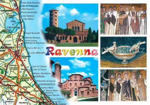 AK / Ansichtskarte Ravenna Italia Mosaik Landkarte Kat. Ravenna