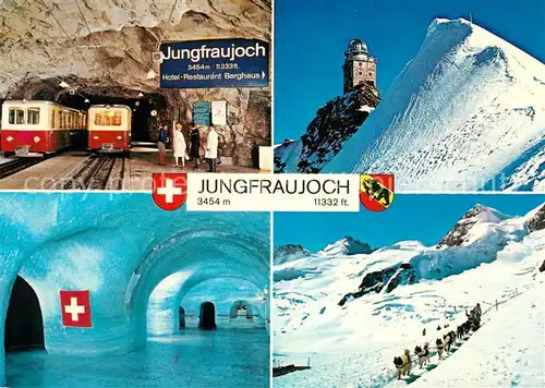 AK / Ansichtskarte Jungfraujoch Station Eispalast Observatorium Polarhunde Kat. Jungfrau