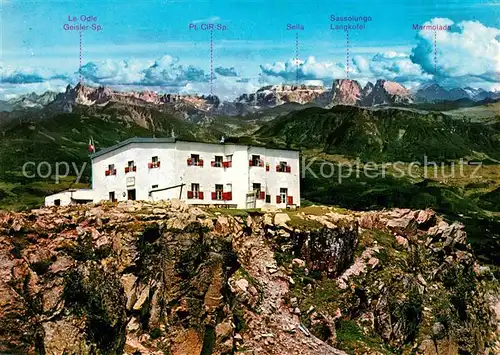 AK / Ansichtskarte Bozen Suedtirol Rifugio Corno del Renon Rittnerhorn Haus gegen Dolomiten Kat. Bozen Suedtirol