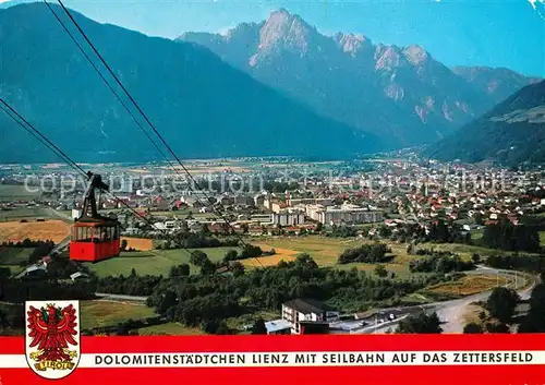 AK / Ansichtskarte Lienz Tirol Dolomitenstaedtchen mit Seilbahn auf das Zettersfeld Kat. Lienz