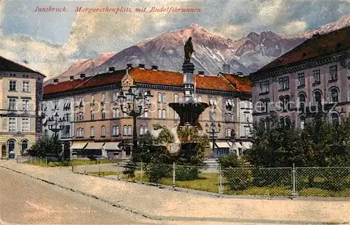 AK / Ansichtskarte Innsbruck Margarethenplatz mit Rudolfsbrunnen Kat. Innsbruck