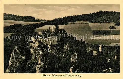 AK / Ansichtskarte Semmering Niederoesterreich Ruine Klamm Kat. Semmering