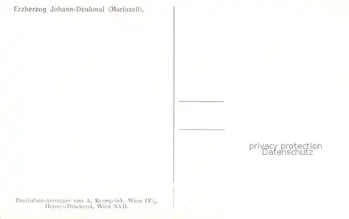 AK / Ansichtskarte Mariazell Steiermark Erzherzog Johann Denkmal Kuenstlerkarte A. Krampolek Kat. Mariazell