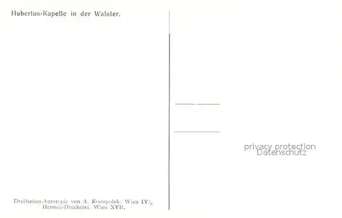 AK / Ansichtskarte Walster Region Hubertus Kapelle Kuenstlerkarte A. Krampolek