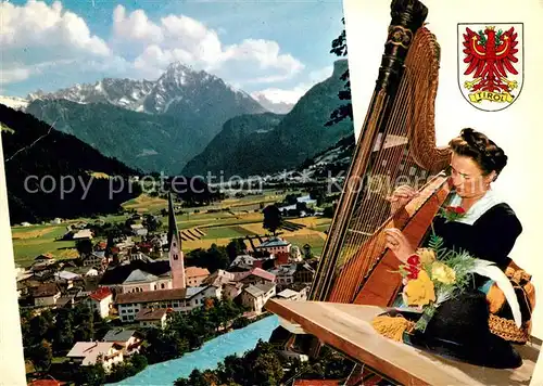 AK / Ansichtskarte Zell Ziller Tirol Panorama Zitherspielerin Kat. Zell am Ziller