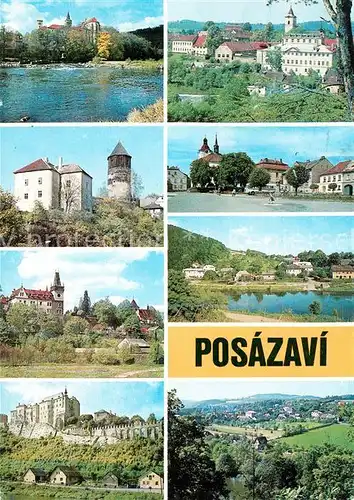 AK / Ansichtskarte Posazavi Schloss Burg Panorama