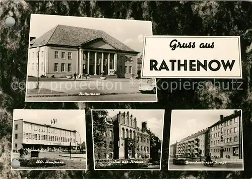 AK / Ansichtskarte Rathenow Kulturhaus HO Kaufhaus Rat des Kreises Brandenburger Strasse Kat. Rathenow