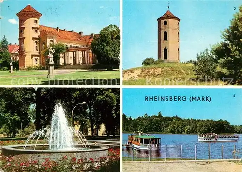 AK / Ansichtskarte Rheinsberg Schloss Leuchtturm Springbrunnen Rheinsberger See Kat. Rheinsberg