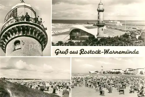 AK / Ansichtskarte Rostock Warnemuende Leuchtturm Teepott Strand Kat. Rostock