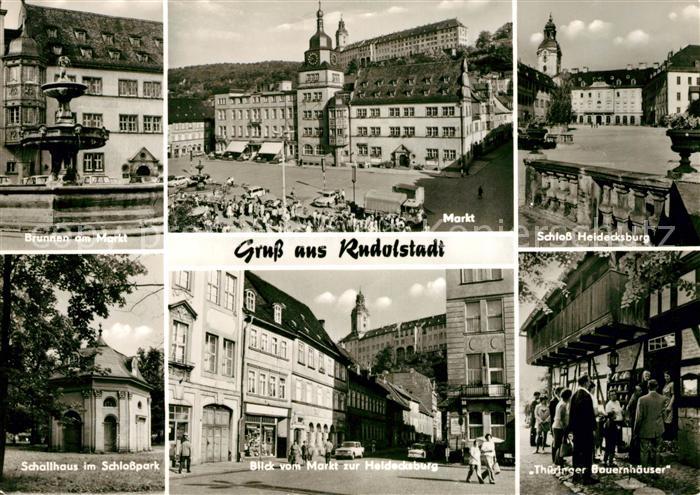 AK / Ansichtskarte Rudolstadt Brunnen am Markt Schloss Heidecksburg
