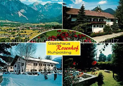 AK / Ansichtskarte Ruhpolding Panorama Gaestehaus Rosenhof Garten Kat. Ruhpolding