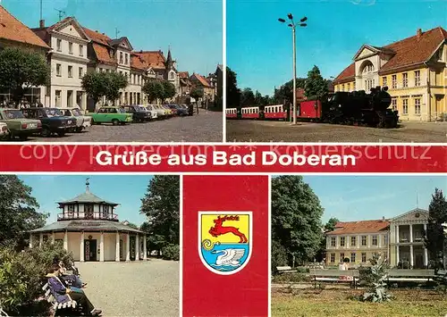 AK / Ansichtskarte Bad Doberan Markt Karl Marx Platz mit Molli Am Weissen Pavillon Sanatorium Moorbad Kat. Bad Doberan
