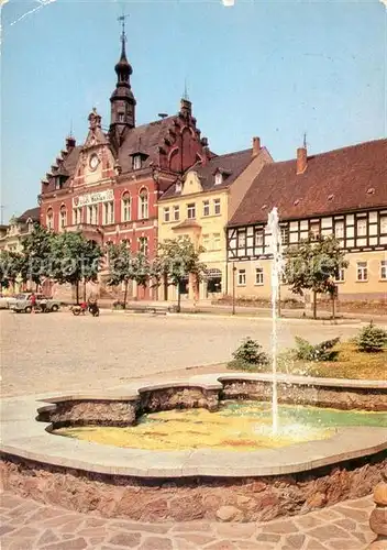 AK / Ansichtskarte Dahlen Sachsen Rathaus mit Brunnen Kat. Dahlen Sachsen
