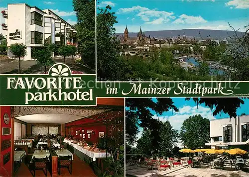 AK / Ansichtskarte Mainz Rhein Favorite Parkhotel Stadtpark Speisesaal Terrasse