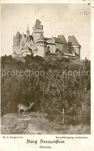 AK / Ansichtskarte Burg Kreuzenstein Burg Suedseite und Wild  Kat. Leobendorf