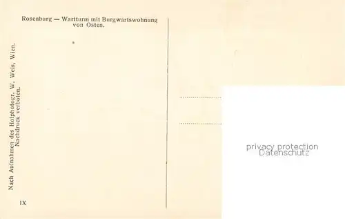 AK / Ansichtskarte Rosenburg Kamp Wartturm mit Burgwartswohnung von Osten Kat. Rosenburg Mold