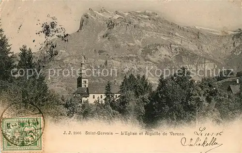 AK / Ansichtskarte Saint Gervais les Bains Eglise et Aiguille de Varens Kat. Saint Gervais les Bains