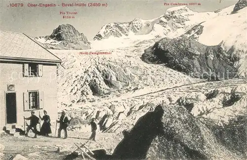 AK / Ansichtskarte Bovalhuette Berghuette Gletscher Berninagruppe Kat. Morteratsch