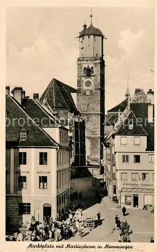 AK / Ansichtskarte Memmingen Marktplatz mit Martinsturm Kat. Memmingen