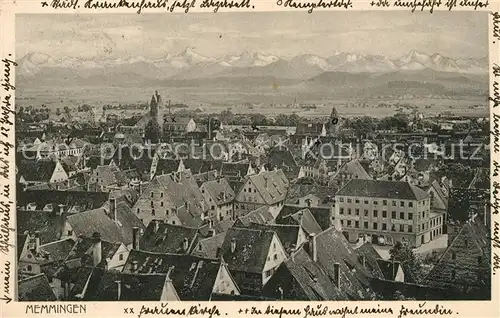 AK / Ansichtskarte Memmingen Stadtpanorama Alpenkette Kat. Memmingen