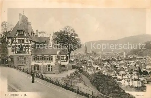 AK / Ansichtskarte Freiburg Breisgau Zum Bruderhaus Loretto Blick auf die Stadt Kat. Freiburg im Breisgau