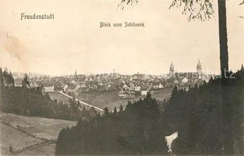 AK / Ansichtskarte Freudenstadt Panorama Blick vom Schoeneck Kurort Schwarzwald Kat. Freudenstadt