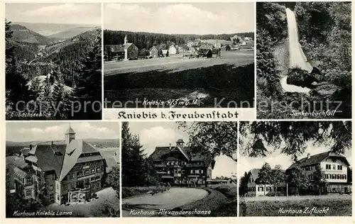 AK / Ansichtskarte Kniebis Freudenstadt Ellbachseeblick Sankenbachfall Wasserfall Kurhaus Schwarzwald Kat. Freudenstadt