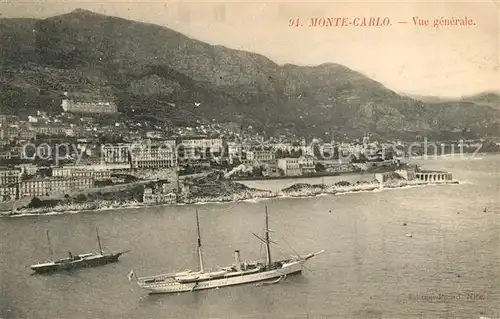 AK / Ansichtskarte Monte Carlo Vue generale Bateaux Kat. Monte Carlo