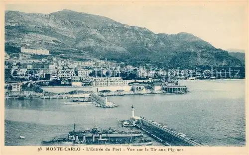 AK / Ansichtskarte Monte Carlo Entree du Port vue sur le Tir aux Pigeons Kat. Monte Carlo