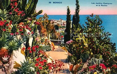AK / Ansichtskarte Monaco Les Jardins Exotiques et le Rocher Cote d Azur Kat. Monaco