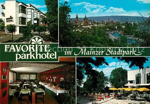 AK / Ansichtskarte Mainz Rhein Favorite Parkhotel Speisesaal Terrasse Stadtblick