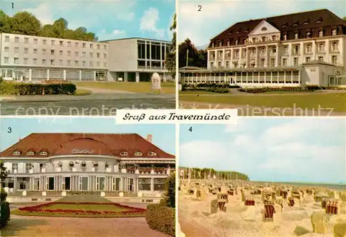 AK / Ansichtskarte Travemuende Ostseebad Kurhotel Casino Kurstrand Kat. Luebeck