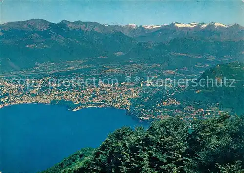 AK / Ansichtskarte Lugano Lago di Lugano mit San Salvatore und Monte Bre