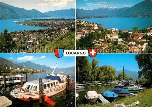 AK / Ansichtskarte Locarno Lago Maggiore Panorama Bootsliegeplaetze