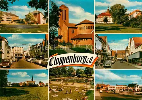 AK / Ansichtskarte Cloppenburg Teilansichten Kirche Schwimmbad  Kat. Cloppenburg