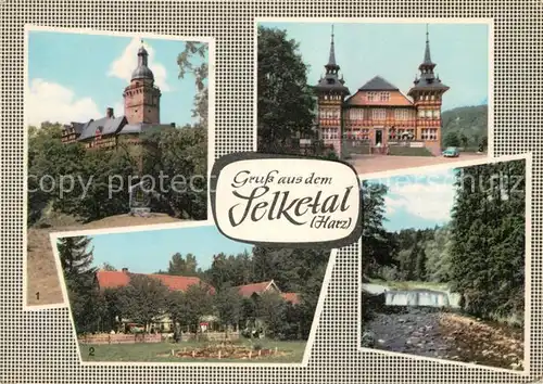AK / Ansichtskarte Selketal Staatl Museum Burg Falkenstein Selkemuehle Hotel und Gaststaette Alexisbad Die Selke
