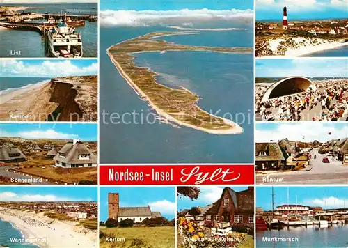 AK / Ansichtskarte Sylt List Kampen Sonnenland Wenningstedt Fliegeraufnahme Hoernum Westerland Rantum Munkmarsch Keitum Kat. Sylt Ost