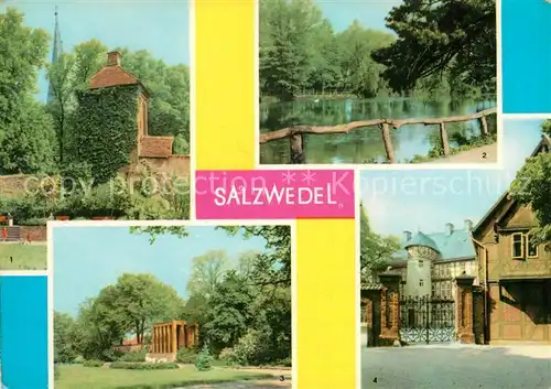AK / Ansichtskarte Salzwedel Hungerturm Park des Friedens Burggarten Danneilmuseum Kat. Salzwedel
