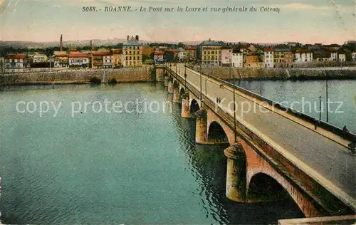 AK / Ansichtskarte Roanne Loire Pont sur la Loire et vue generale du Coteau Kat. Roanne